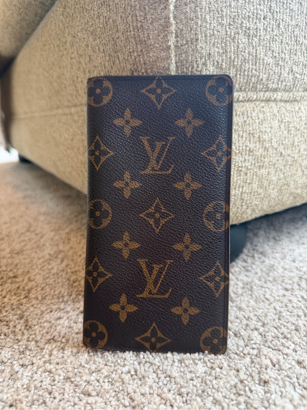 Vintage Louis Vuitton Monogram Long Bifold Wallet Brown Checkbook Wallet